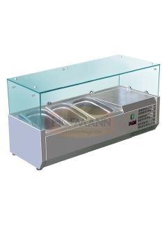 Aufsatzvitrine, 3x 1/3 GN, 955x395x435mm