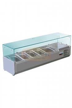 Aufsatzvitrine, 4x 1/3 GN, 1400x395x435mm