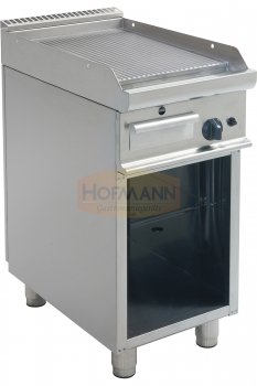 Gas-Grillplatte mit offenem Unterbau, Platte gerillt, 400x700x850