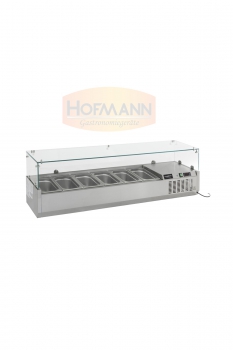 Aufsatzvitrine, +2 / +8°C, 9x1/3GN, 2000x395x435mm