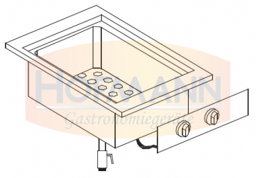 Bainmarie, 230 V, 1/2 + 1/4 GN, 400x557x230