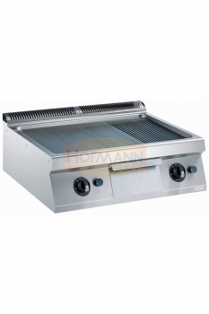 Tisch-Grillplatte, Gas, glatt/gerillt, 800x700x250