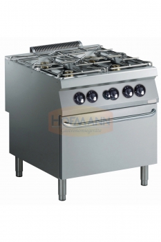Gasherd, 4 Brenner, mit Gas Backofen, 800x900x850