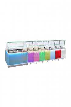 Farbwechselmechanismus, der alle 8 Farben beinhaltet, blau, violett, rosa, grün, gelb, hellblau, rot, weiß