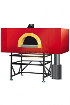 Holz-/Gasofen für 13 Pizzen Ø33cm, demontiert, mit rotierender Monoblock Backfläche, Innenmaße 2100x1700x320, Außenmaße 2300x1900x1900