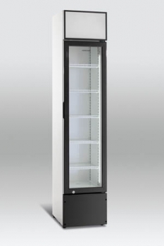 Getränkekühlschrank mit 1 Glastür, 160 Ltr., +4 °C/+10 °C, 2 Jahre Vollgarantie, 390x475x1880