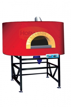 Gasofen für 9 Pizzen Ø33cm, vormontiert,  mit rotierender Monoblock Backfläche, Innenmaße 1600x1500x420, Außenmaße 1800x1700x1900