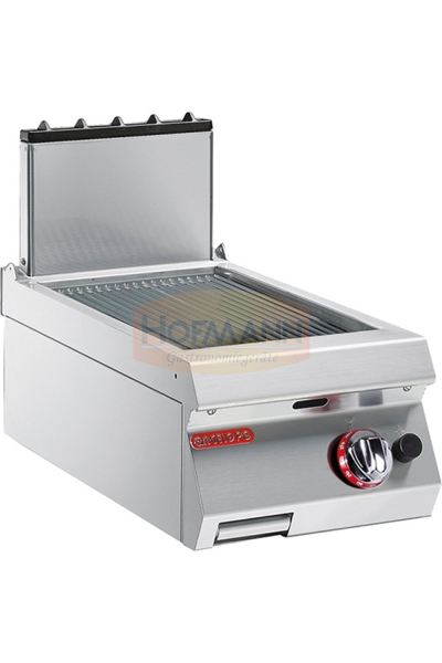 Gas-Bratplatte, gerillt, 5,5kW, 350x700x240