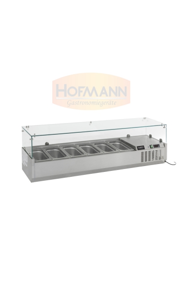 Aufsatzvitrine, +2 / +8°C, 9x1/3GN, 2000x395x435mm