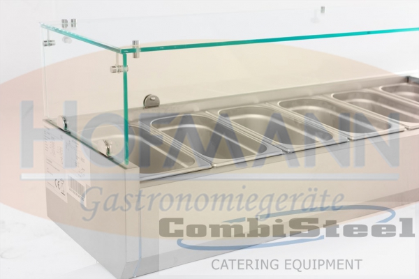 Aufsatzvitrine, +2 / +8°C, 9x1/3GN, 2000x395x435mm