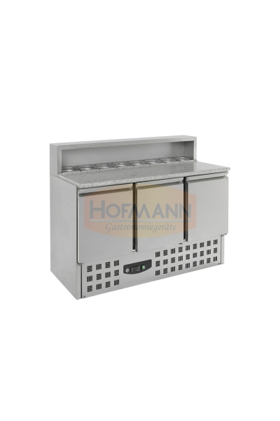 Pizzatisch 3 Türen, +2 / +8°, 1400x700x1090, 3x 1/1 GN