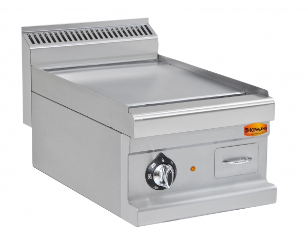 Elektro-Grillplatte, glatt, verchromt,  4,5 kW, 400V, 400x600x270