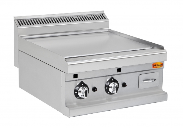 Gas-Grillplatte, glatt, verchromt,  14 kW, 600x600x270