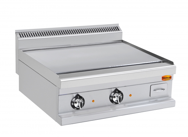 Elektro-Grillplatte, Tischmodell, glatt, verchromte Platte, 12kW, 400V, 800x700x270