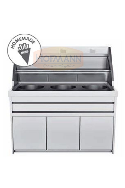 Frittierwanne, 3 x 18 kW, 1490x975x1552
